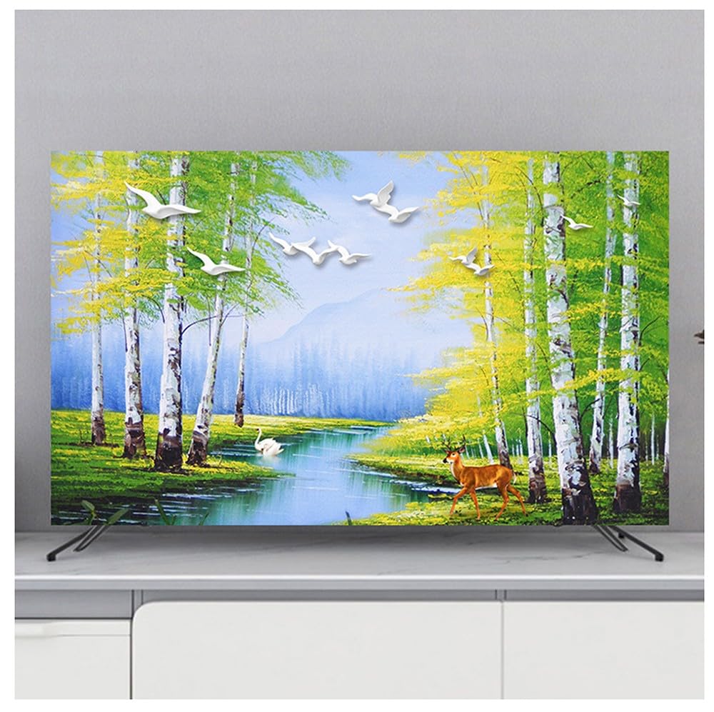 Copertura per TV da interni per schermi da 32 a 80", in morbido poliestere, protezione solare e antipolvere, per televisori a schermo piatto e Smart TV