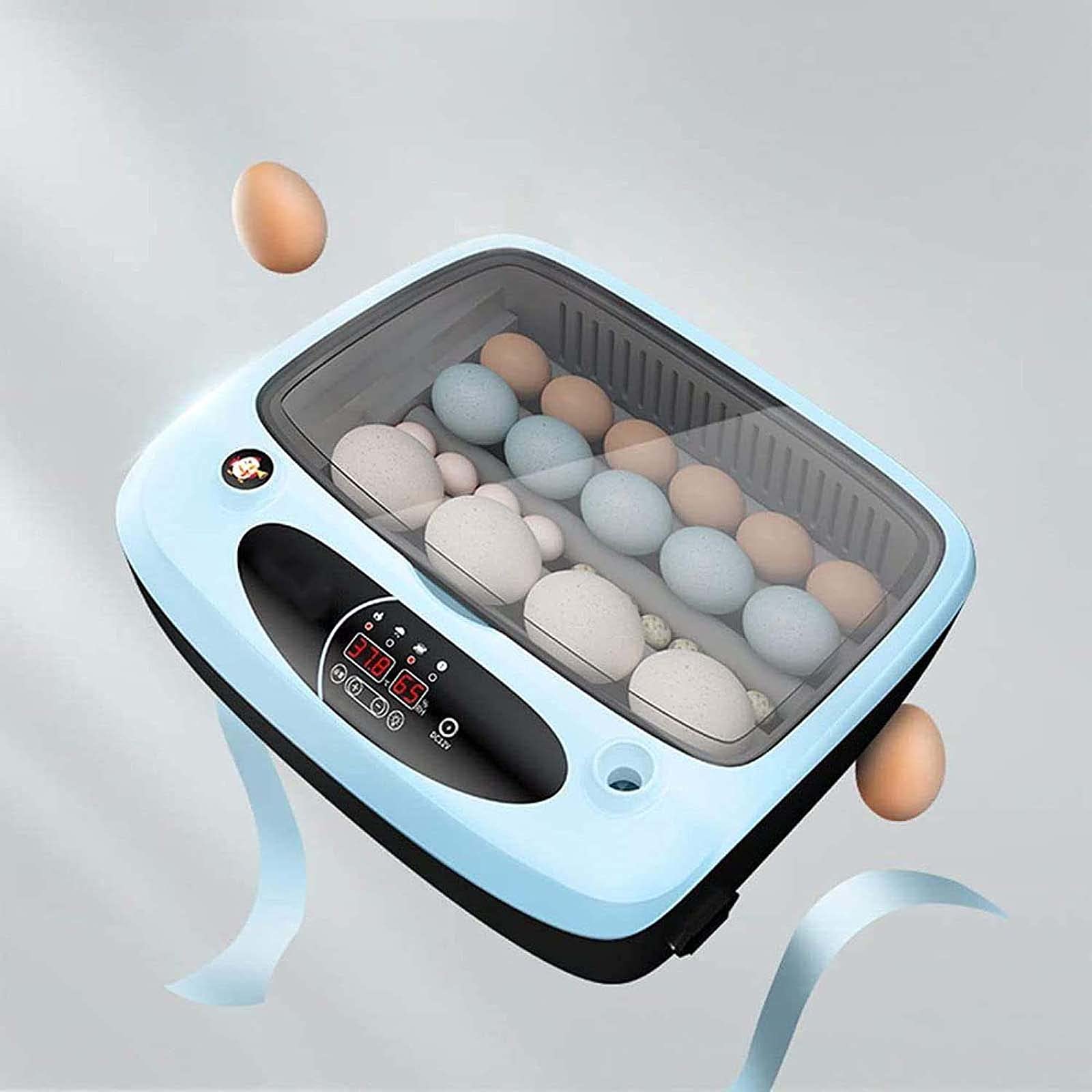 Incubadora de Huevos, máquina de incubación de Aves de Corral Completamente automática, criadora de máquina de incubación de Aves de Corral Digital Completamente automática, (Blue 36 Pieces)