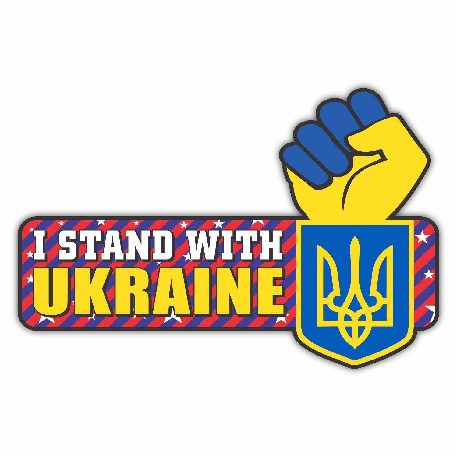 Buy I Support Ukraine Stickers (Pack of 20) 6" x 4" Large Stand with
