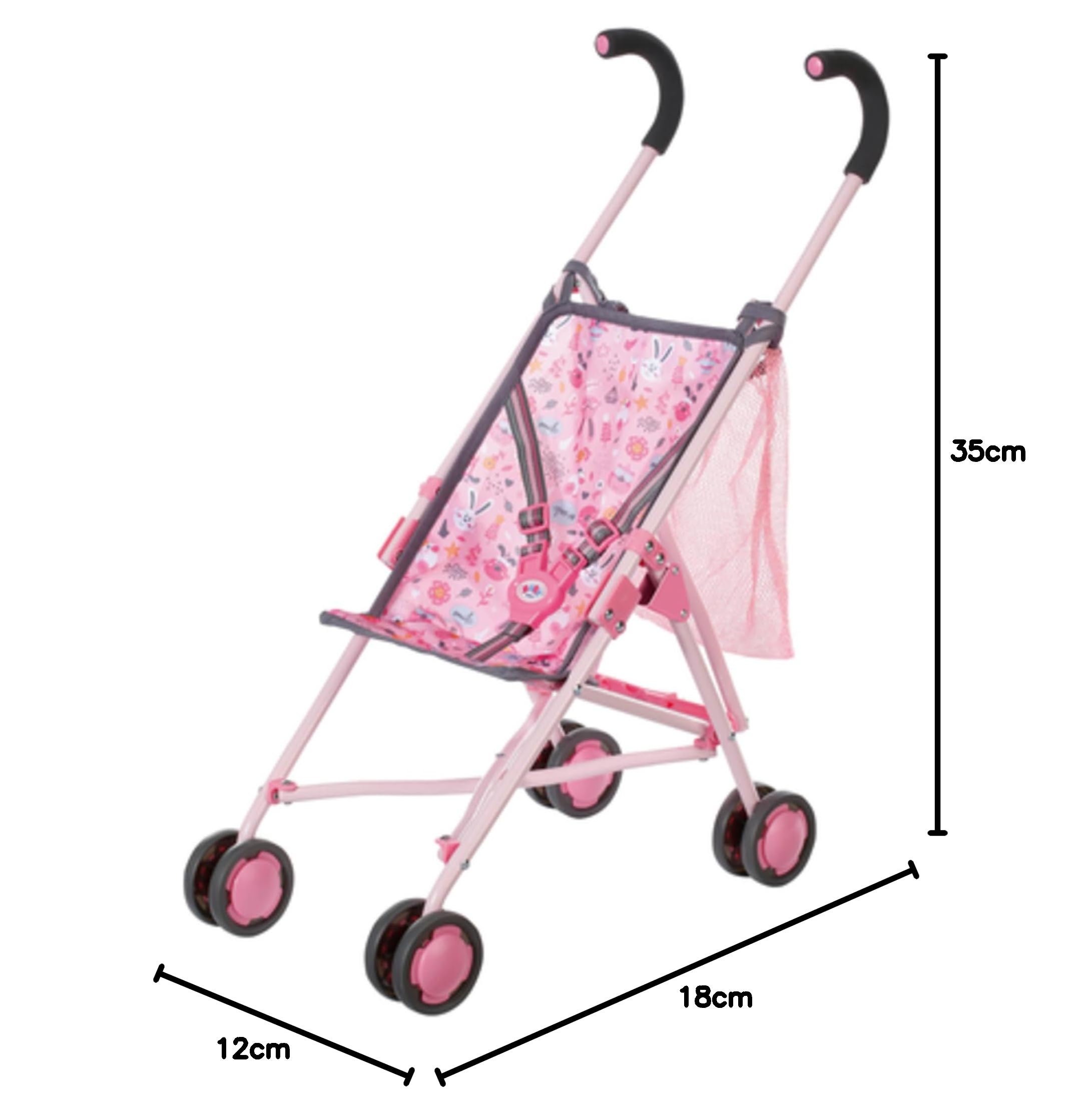 BABY born Passeggino 832547 - Accessori per Orsacchiotto e Bambole Fino a 43 cm - Include Borsa per riporlo Facilmente - età: 3+ Anni.
