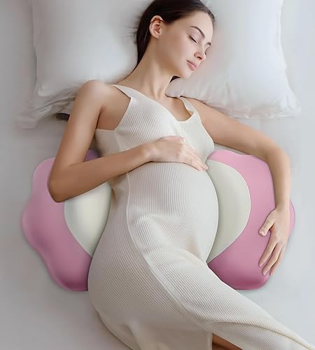 Miniatura 16 de Almohadas de embarazo para dormir, almohada de espuma viscoelástica de maternidad con soporte para la espalda, vientre y caderas, almohada de viaje