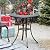 DWVO 25 Inches Round Patio Dining Table with Umbrella Hole, Antique Cast Aluminum Outdoor Bistro Table Outdoor Side Table for Backyard, Garden, Patio, Porch, Hammered Bronze