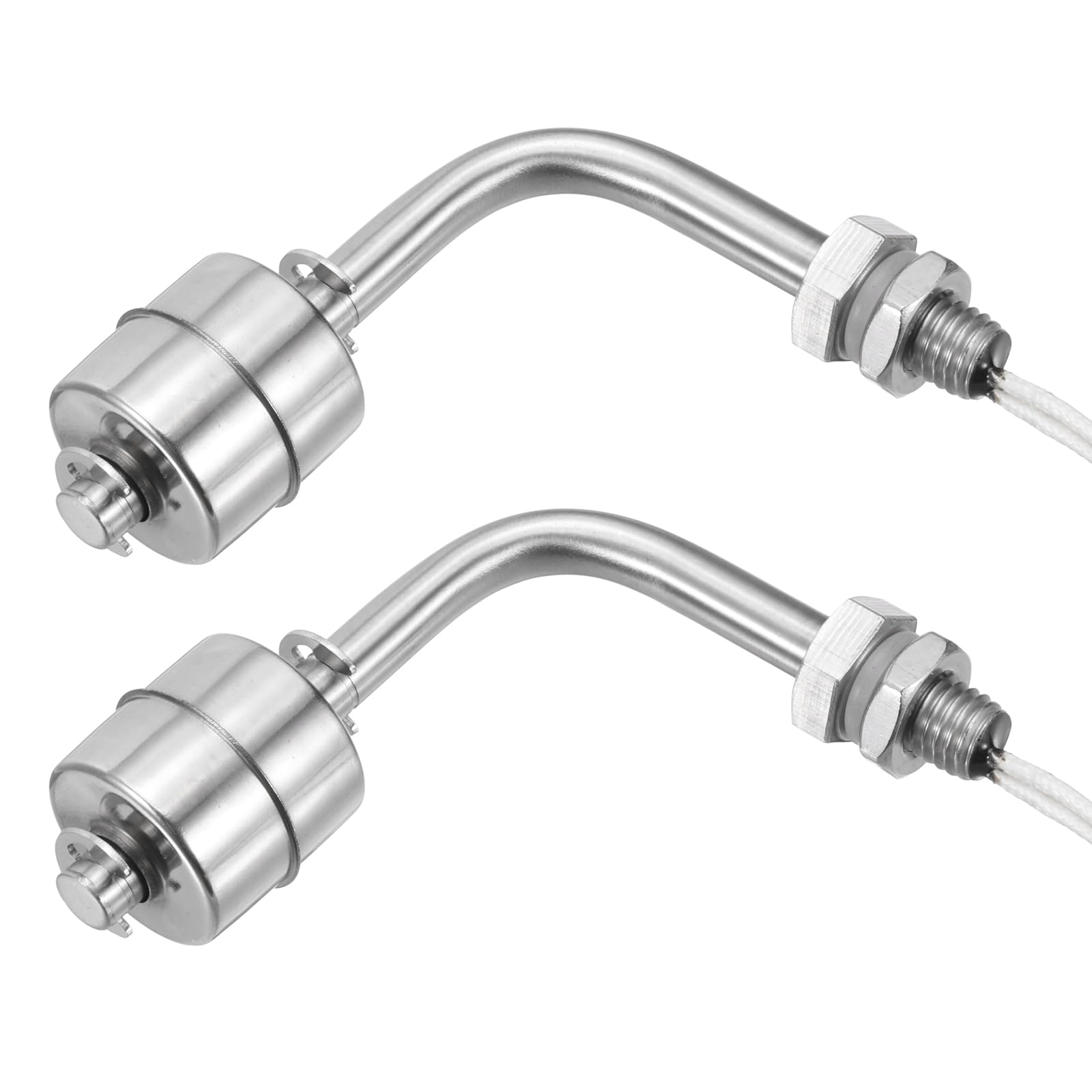 QUARKZMAN Interruttore A Galleggiante In Acciaio Inox, Asta Da 78mm 110V DC 0.5A Sensore Di Livello Dell'Acqua Orizzontale M10 Di Livello Liquido Singolo Per Pompa/Allarme 2 Pezzi
