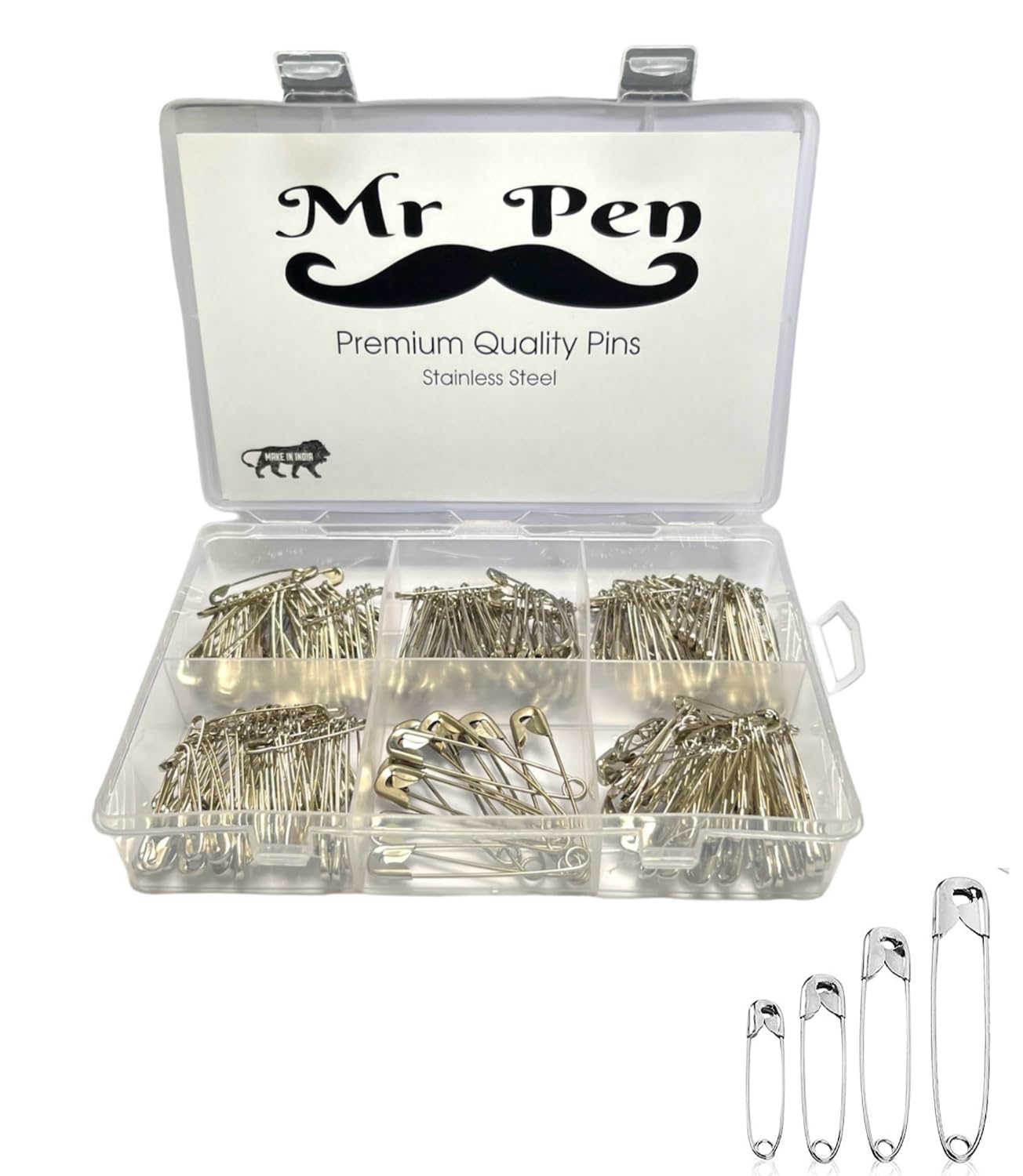 Mr Pen Safety Pins, Safety Pins Assorted, 300 Pack, Assorted Safety Pins, Safety Pin, Small Safety Pins, Safety Pins Bulk, Large Safety Pins, Safety Pins for Saree, Clothes