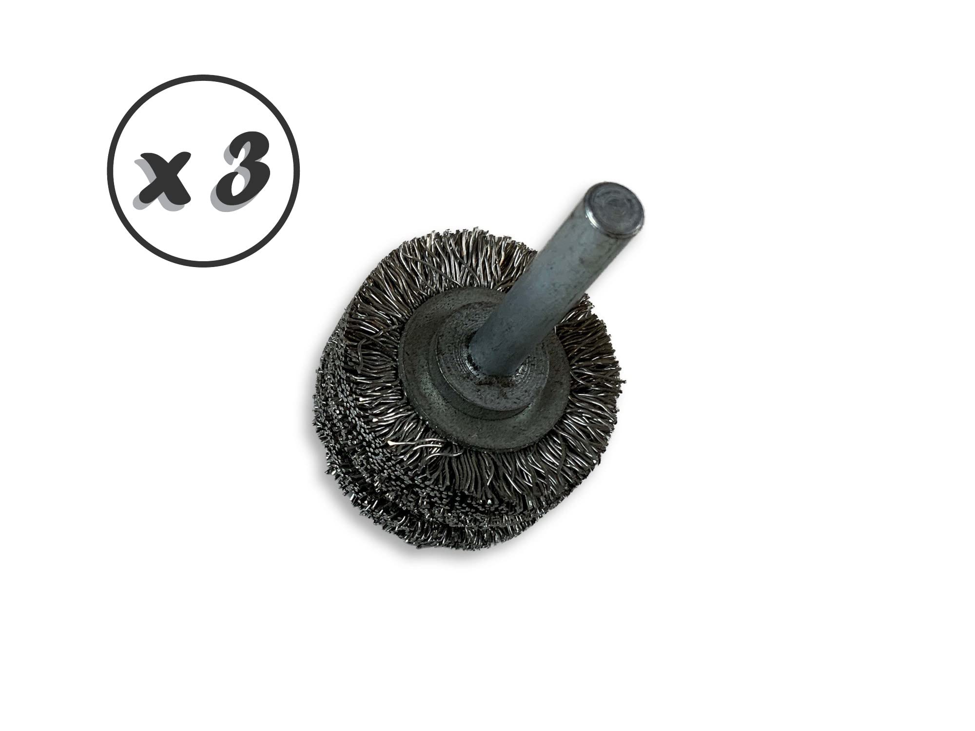 Kibros Lot 3 brosses circulaires tige Ø 30 mm inox dur 18 mm