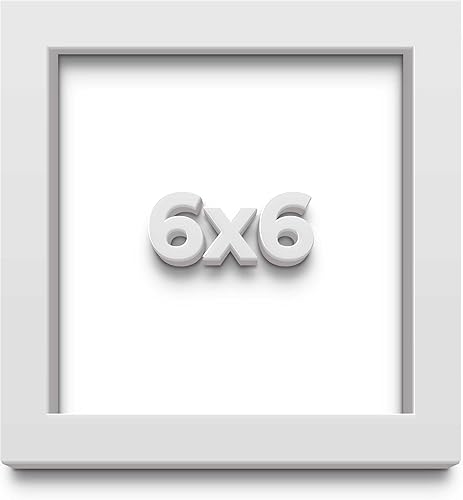 Marco de caja de sombra blanca de 6 x 6 pulgadas, marco de caja de sombra tamaño interior 6 x 6 x 1 pulgada de profundidad. Este marco blanco está