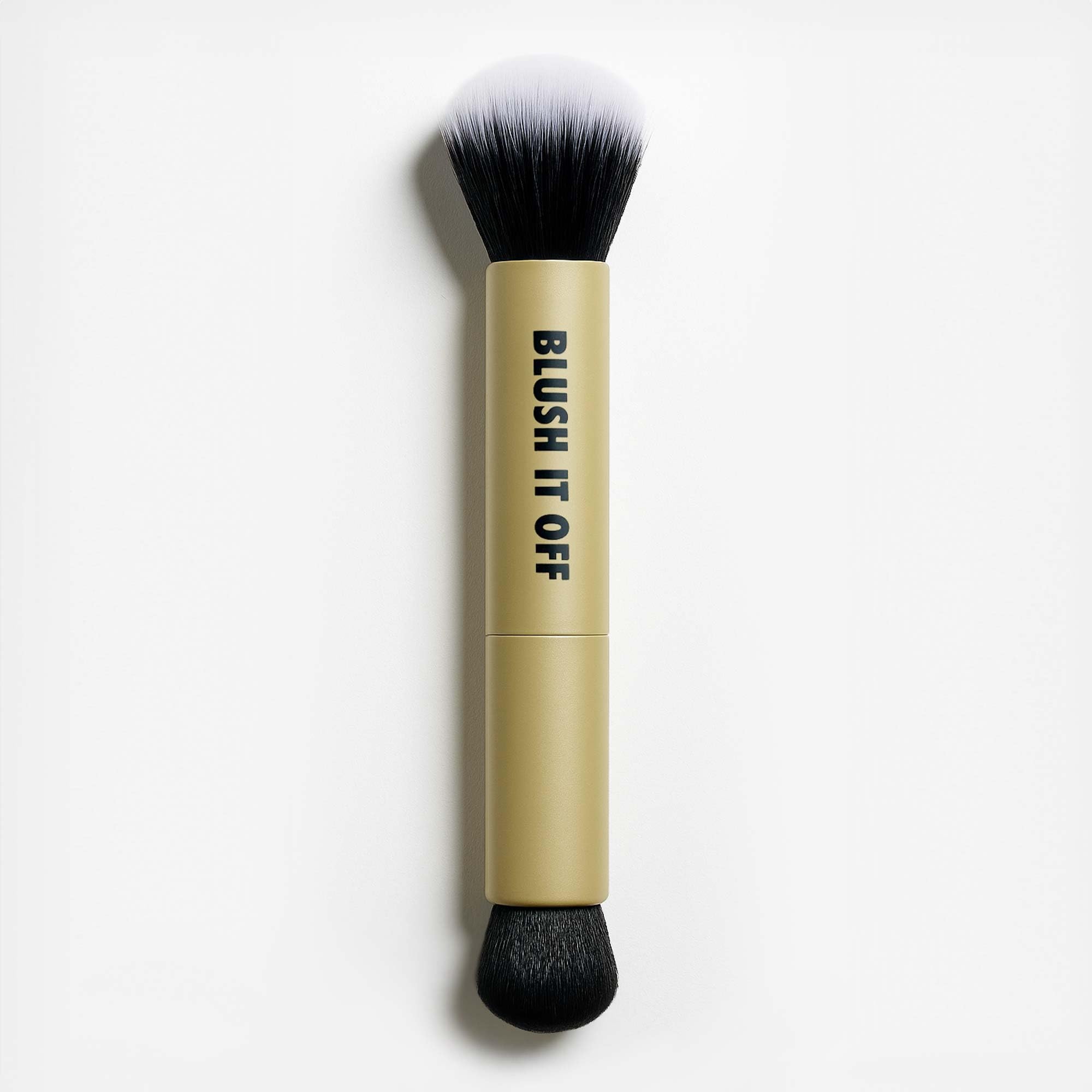 MOYOU LONDON Duo Blush Brush, Double‑Ended Cream & Powder Brush, Ultra‑Soft Synthetic Bristles