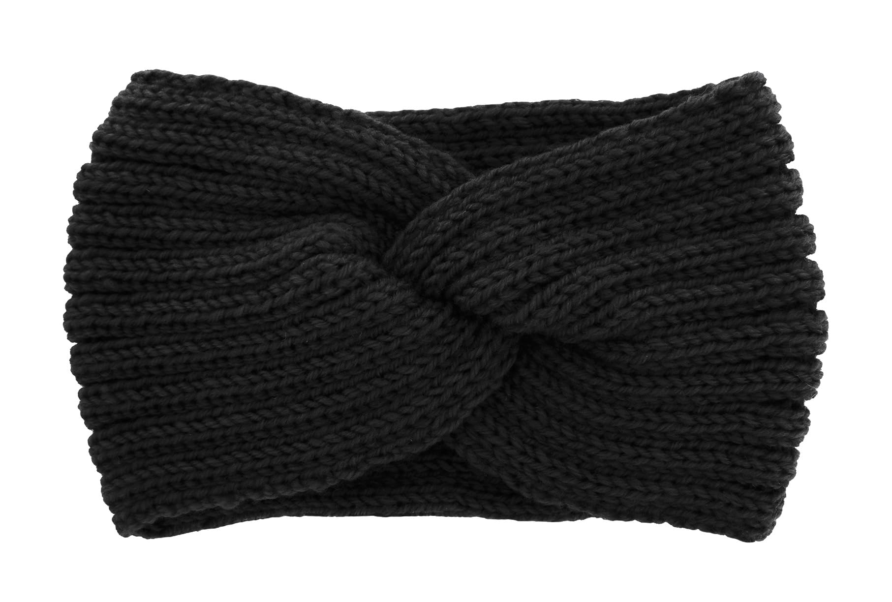 Axy Fascia Invernale In Maglia Con Nodo A Torsione – Donna, Nera, Calda E Morbida