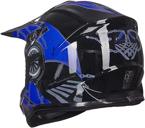 Miniatura 4 de ILM Casco de cara completa para motocicleta, motocross, cuatrimoto y BMX para adultos, aprobado por el Departamento de Transporte de Estados Unidos