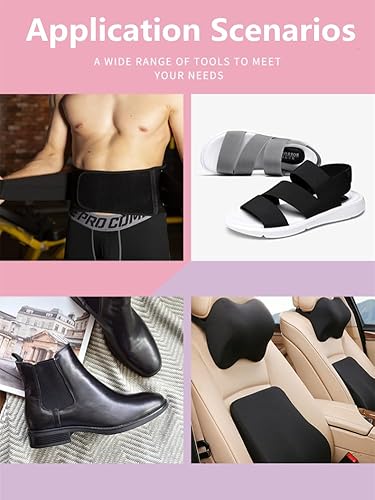 Miniatura 5 de Magnoloran Paquete de 2 bobinas elásticas de punto de 10 yardas de ancho y 1.5 pulgadas de ancho, trenzadas, elásticas, de alta elasticidad, para