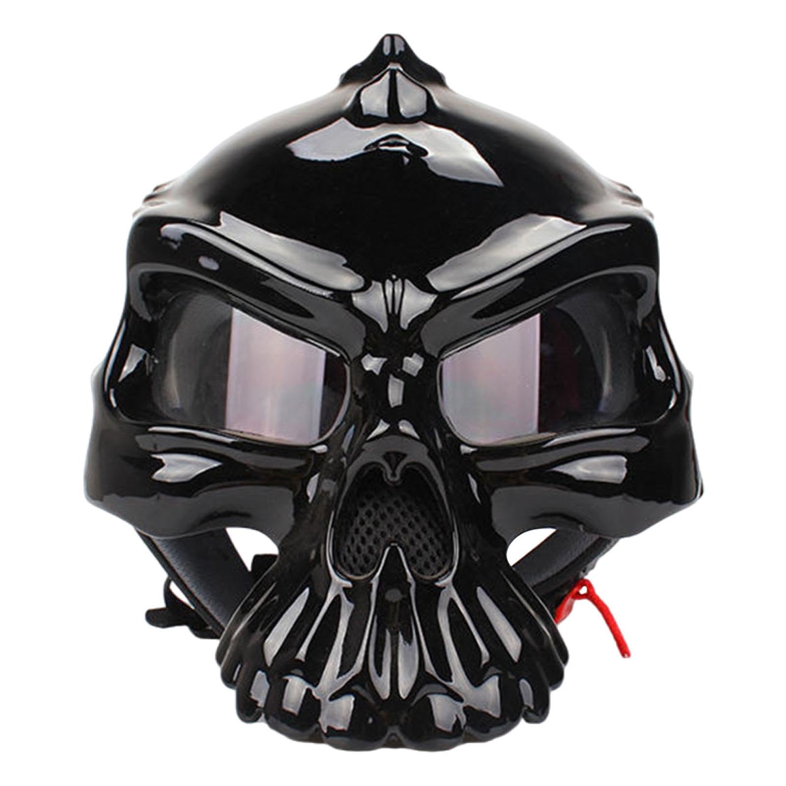 Ronyme Totenkopf-Motorradhelm, Fahrradhelm, Herren, Damen, Biker, Erwachsene, modisch, leicht, elektrischer Fahrradhelm, Schutzausrüstung, Schwarz 