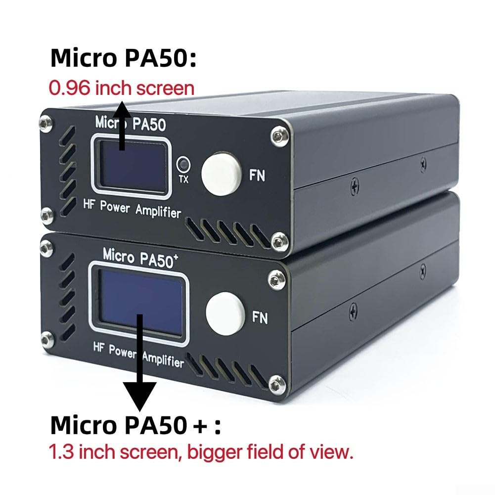 PA50+ (PA50 Plus) Stehwellenverhältnis Tisch 50W 3,5-28,5MHz HF-Leistung Tiefpassfilter mit 1,3 Zoll für OLED-Bildschirm Display
