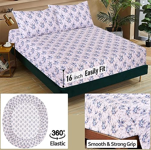 RUVANTI Queen Cotton Percale Bed Linen Set Soft Breathable - Deep Pocket 4Pcs Maple