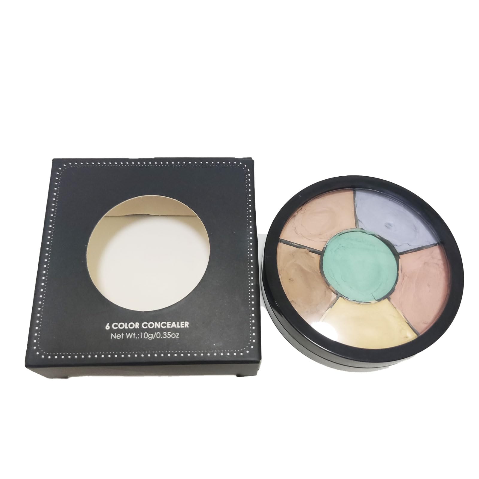 Paleta correctora de color, paleta de contorno corrector 6 en 1, corrector de color para ojeras, enrojecimiento, brillo, corrector de crema, paleta de corrección de color, kit de maquillaje corrector de cobertura completa (01) 8