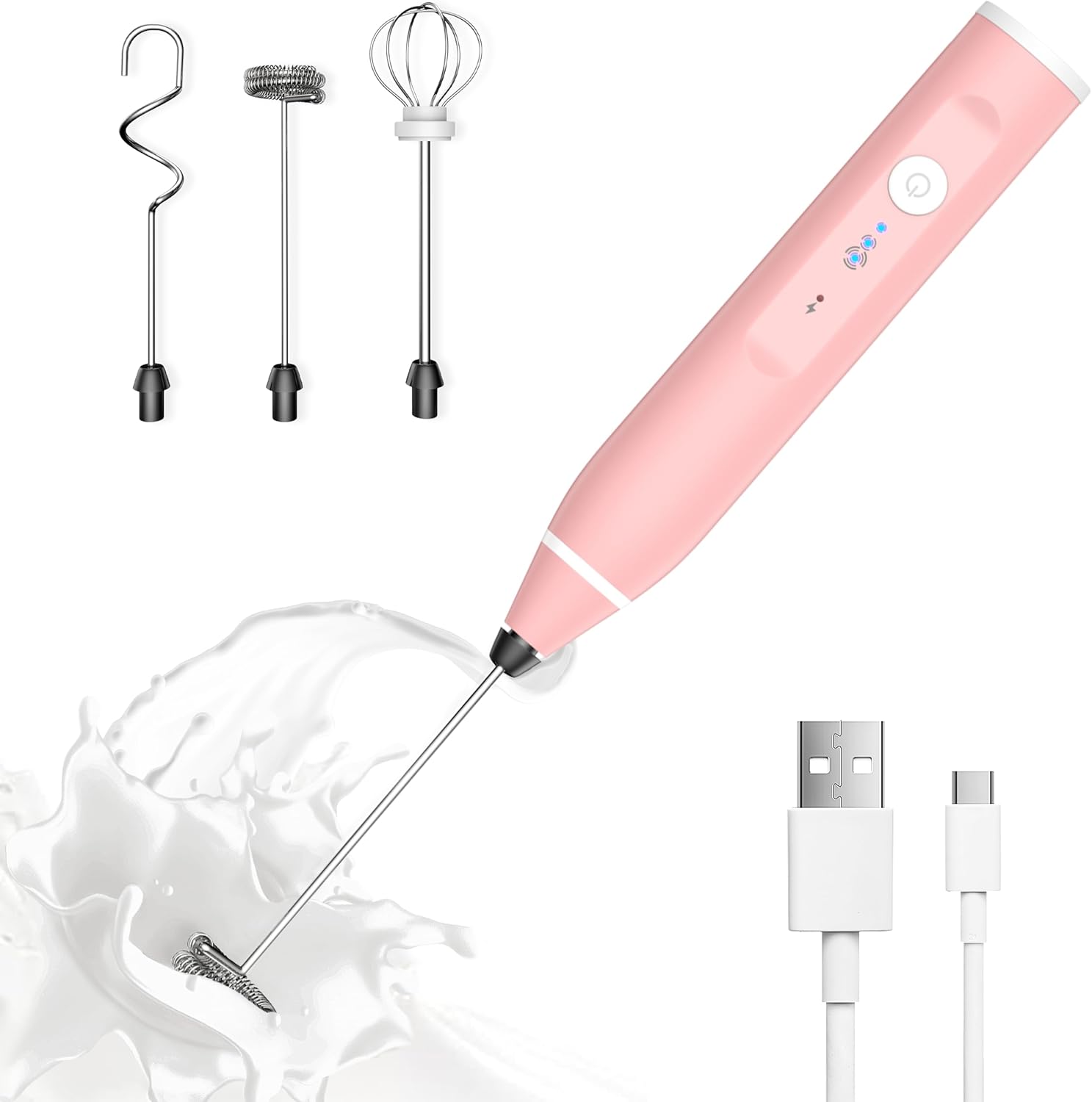 Milk Frother Rechargeable Handheld Electric Whisk Coffee