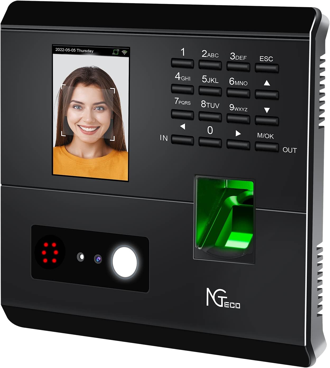 NGTeco MB1 Clock in Machine for Employees Small Business with Face