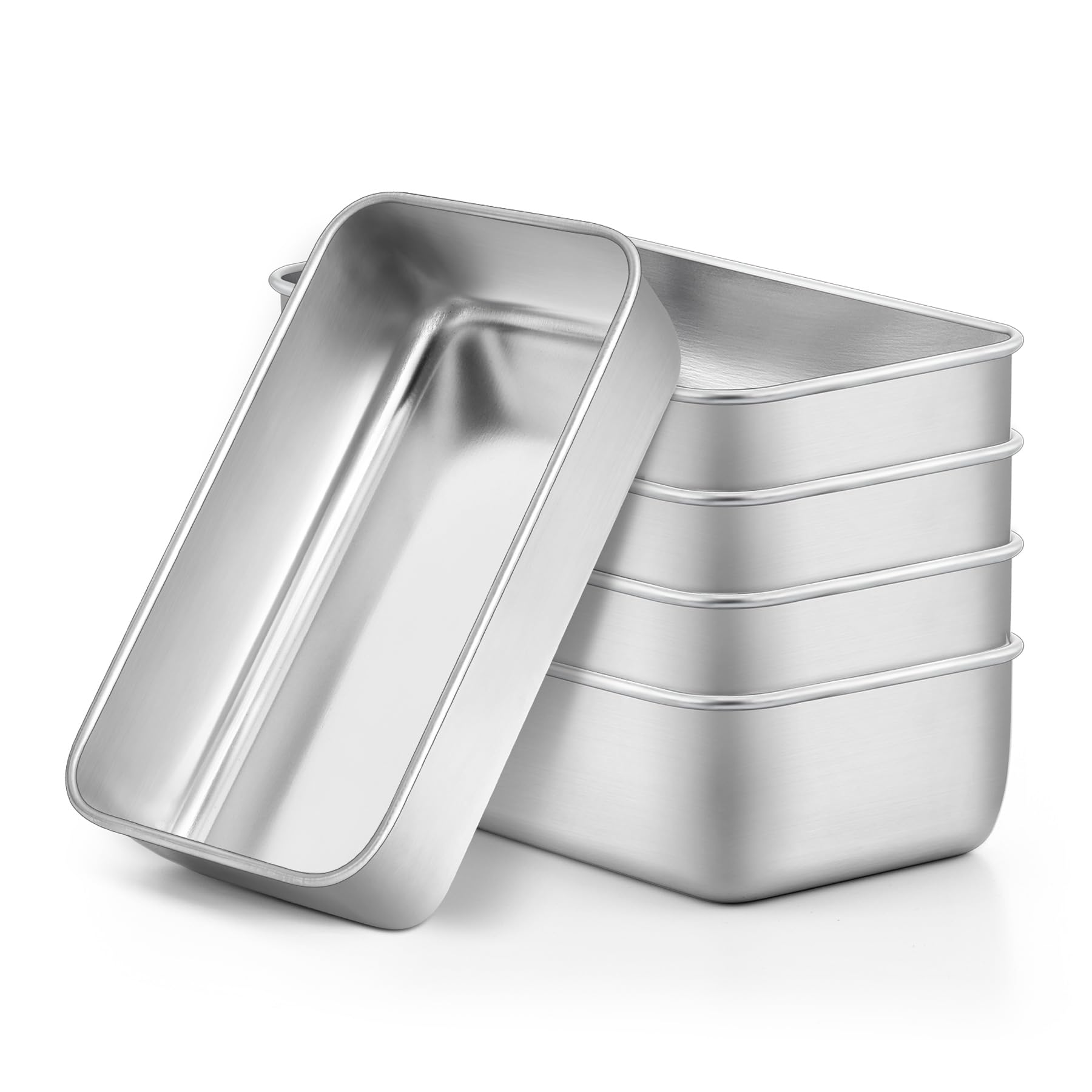 Onader Teglia per cuocere il pane, 22,9 x 12,7 cm, in acciaio inox, set da 5