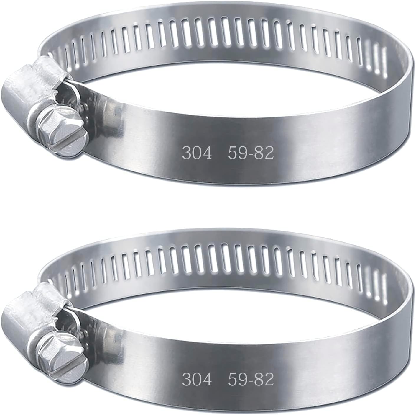 59-82mm Hose Clip Adjustable 304 Stainless Steel Duct Clamps 2 Pack Worm Drive Hose Clamp Clips 3 inch Diameter Fuel Line Hose Pipe Clamps for Dryer Vent Air Duct Automotive Plumb