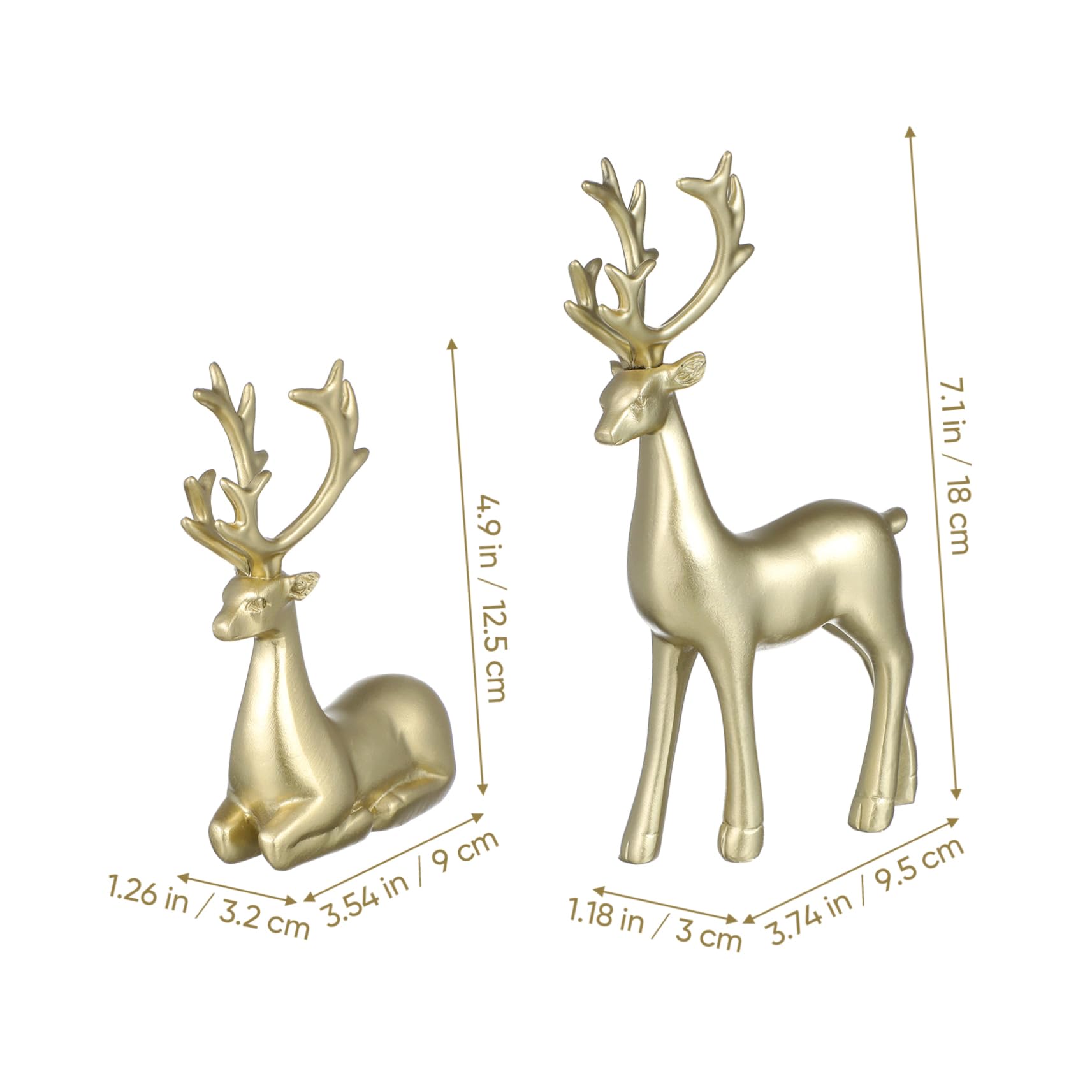 YARNOW 2piezas Adornos De Resina De Reno Para Decoración De Escritorio y Fiestas Navideñas Esculturas Decorativas Para Hogar y