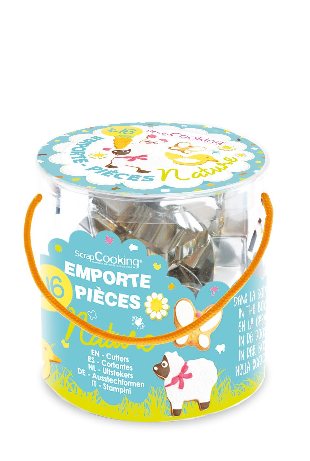 SCRAP COOKING Seau 16 emporte-​pièces Acier Nature
