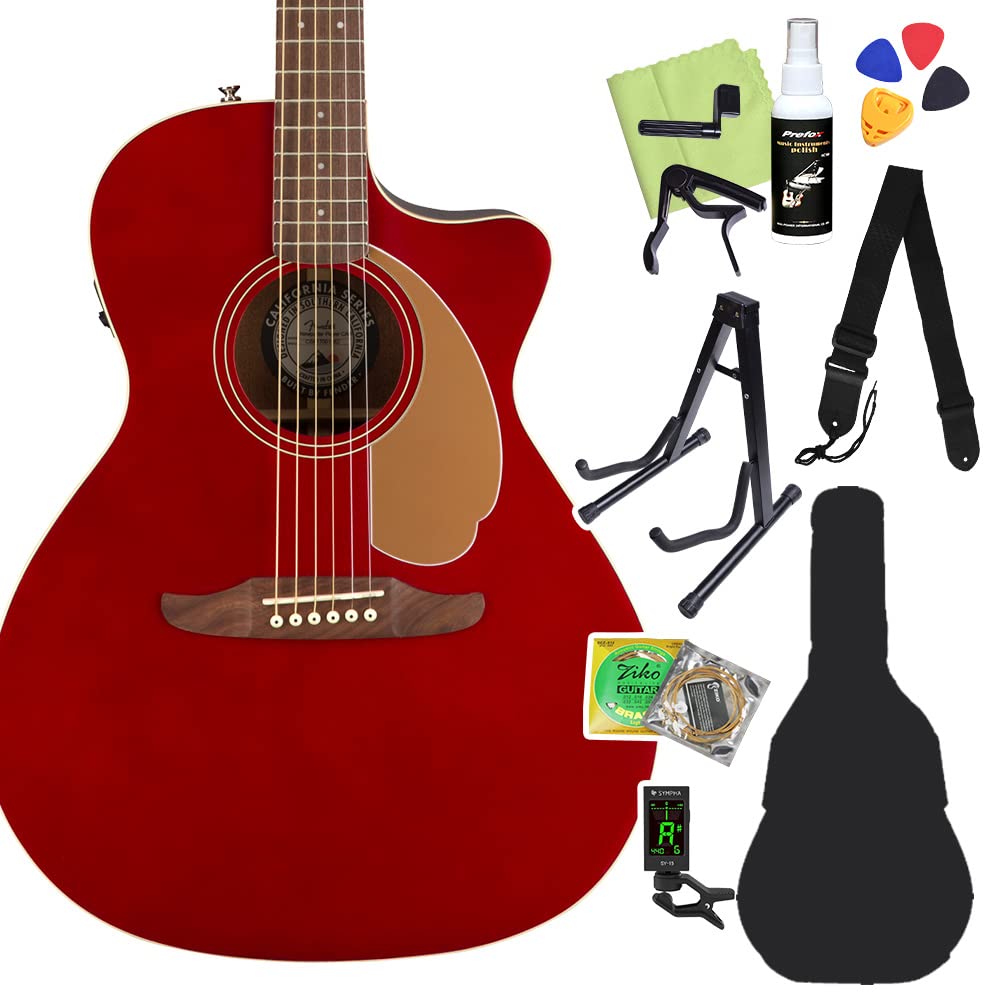 Amazon | Fender Newporter Player Candy Apple Red アコースティック