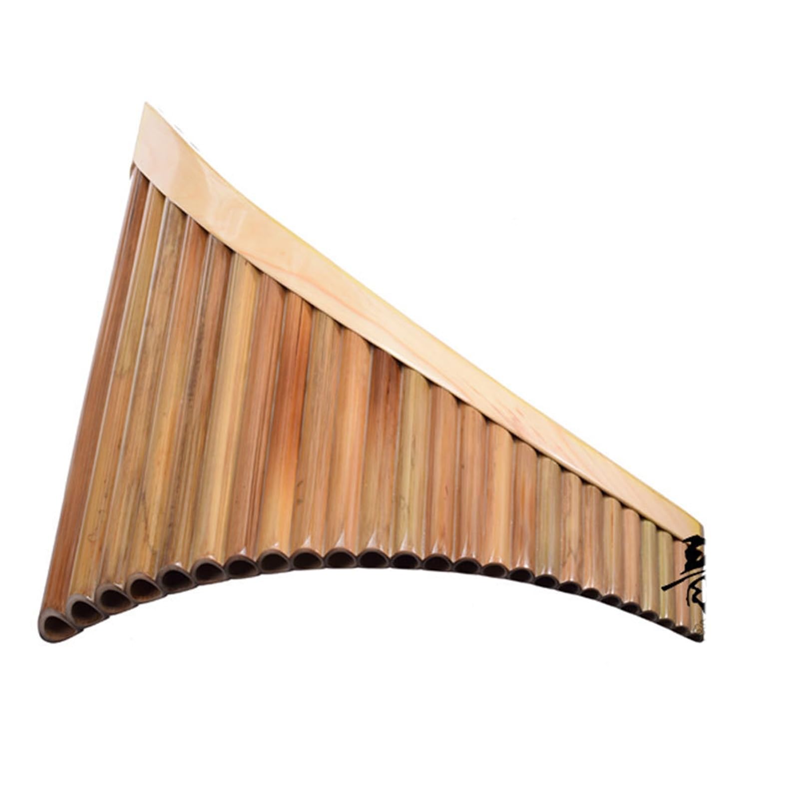 Pan Flute Instrument 25-pipe Professional Performance Bitter Bamboo Pan Flute G/C Performance Wind Instrument(C)