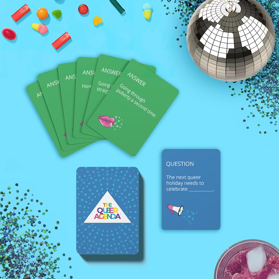 FITZ Games The Queer Agenda Partyspiel – 350 freche LGBTQ+ Karten für lustige Spielabende, ab 17 Jahren, 4–10 Spieler, 30–60 Minuten Spielzeit, hergestellt