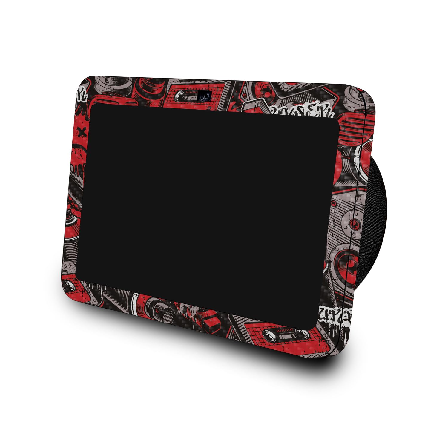 Carbon Fiber Skin Compatible with Amazon Echo Show 8 (3rd Gen, 2023) - Red Hip Hop - Premium 3M Vinyl Protective Wrap Decal Cover - Easy to Apply | Crafted in The USA by MightySkins