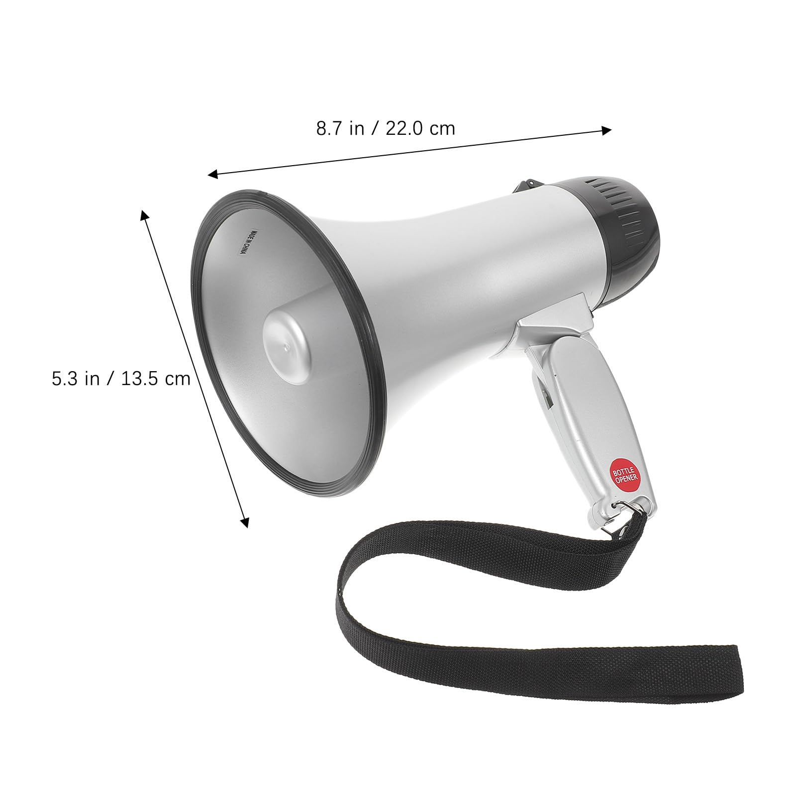 Mégaphone Enregistrement 240 Secondes 25w Portable en Abs Argenté Communication Claire et Design Léger pour Usage Quotidien et Manifestations Sportives