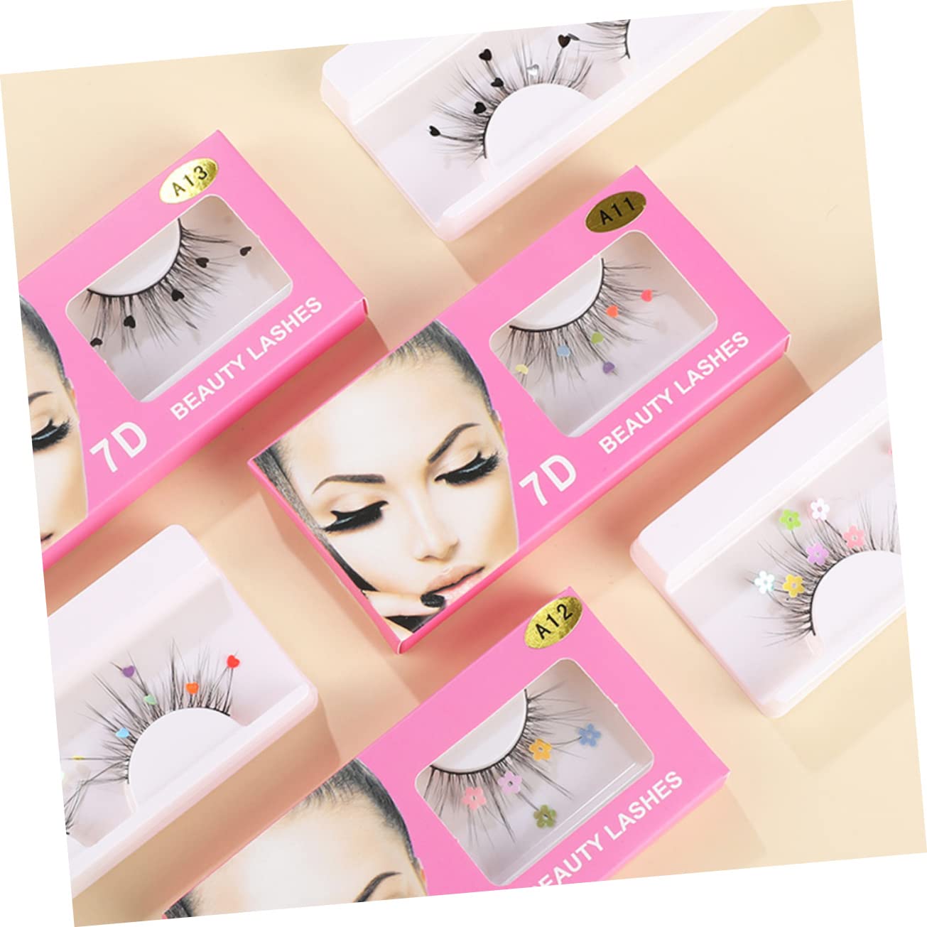 FOMIYES 12paare Glitzernde Falsche Wimpern Einzigartige Glitzer-eyelashes Mit Herz Blume Und Schmetterling Für Kostümpartys Und Weihnachten Wiederverwendbar Und Leicht Für Jeden Anlass