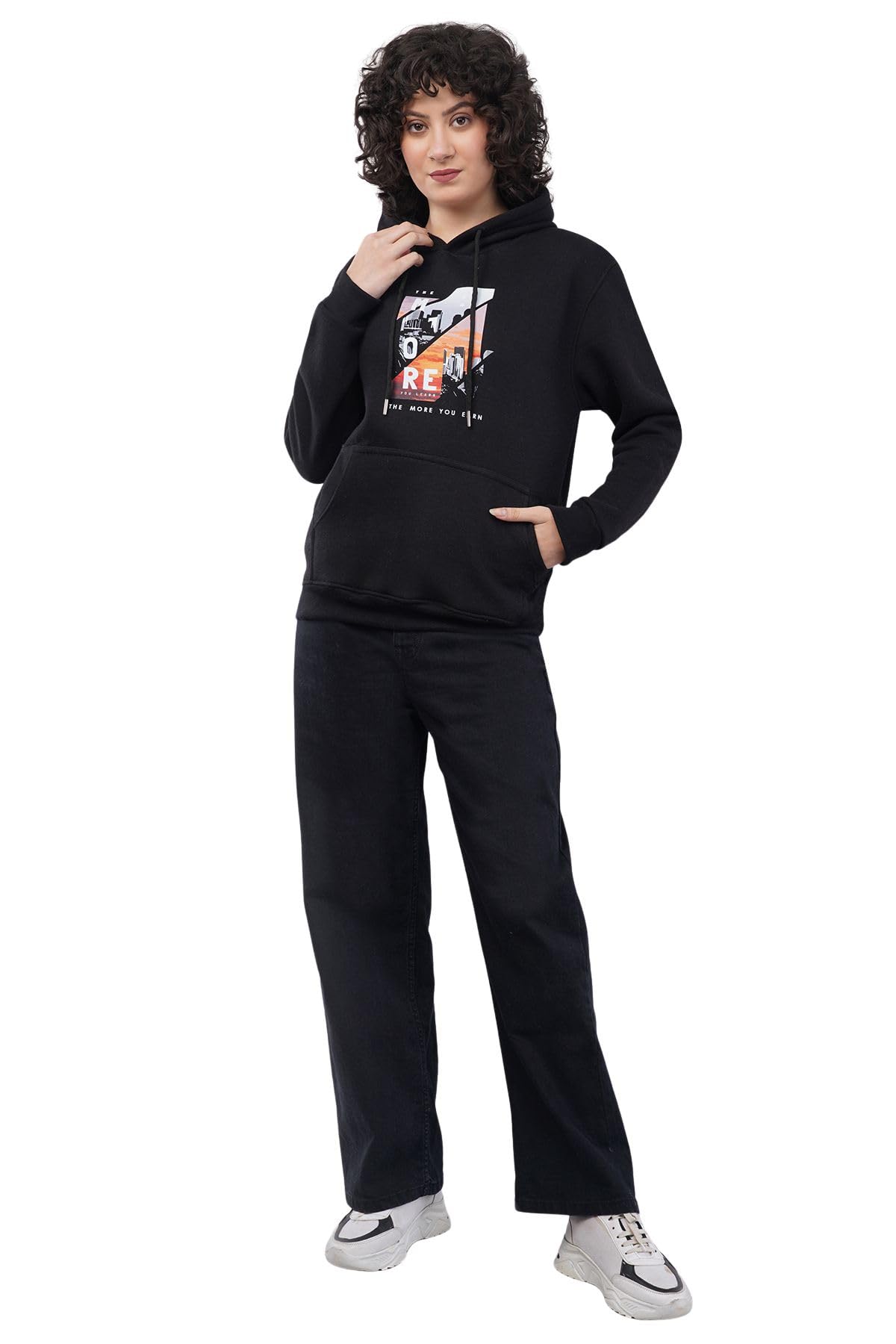 Women's Cotton Fleece Hooded Neck Full Sleeve Hoodies-image-24