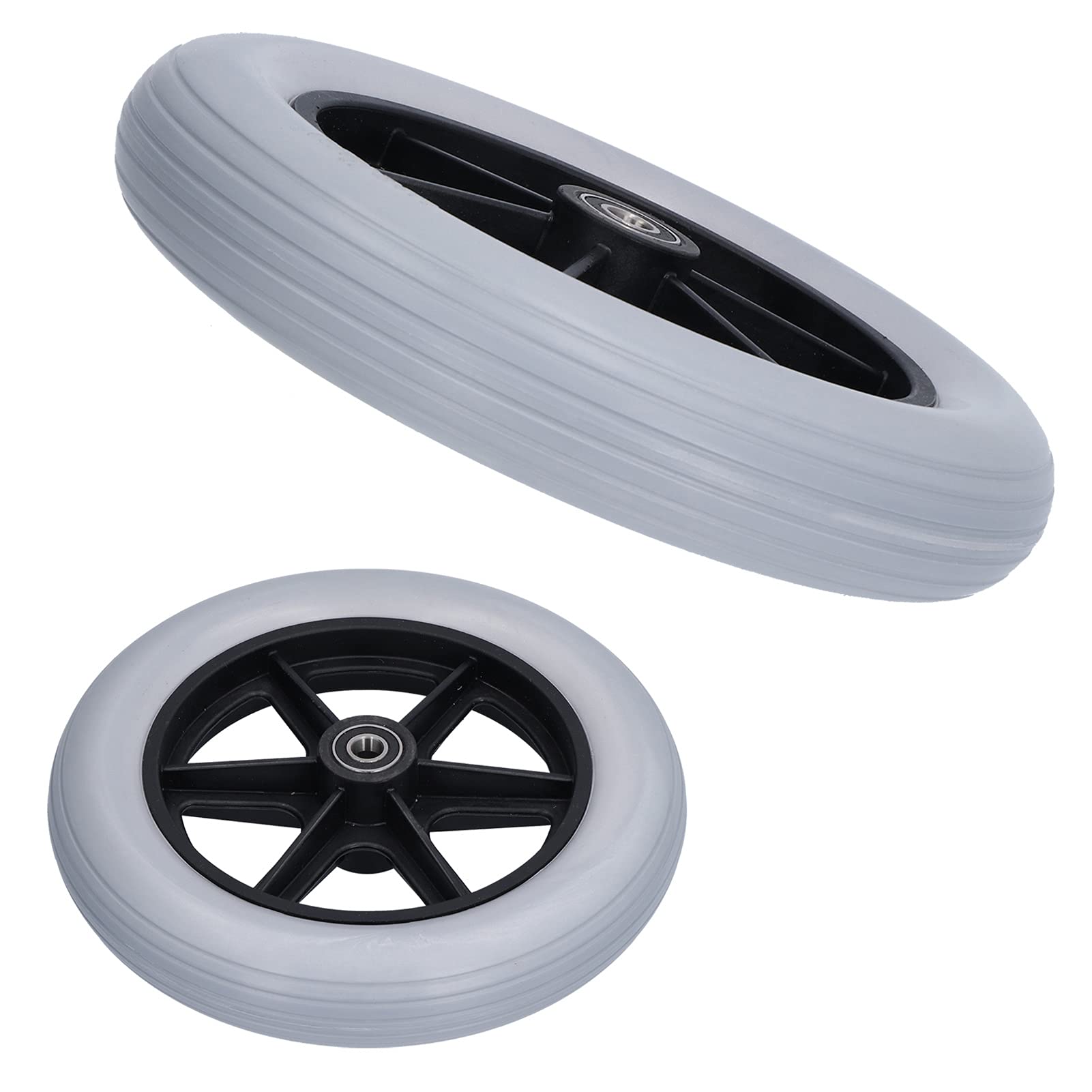 Rueda Delantera para Silla de Ruedas, Rueda para Andador de 10 Pulgadas, Accesorio sin Pinchazos, 12mm, 10x2, 6001