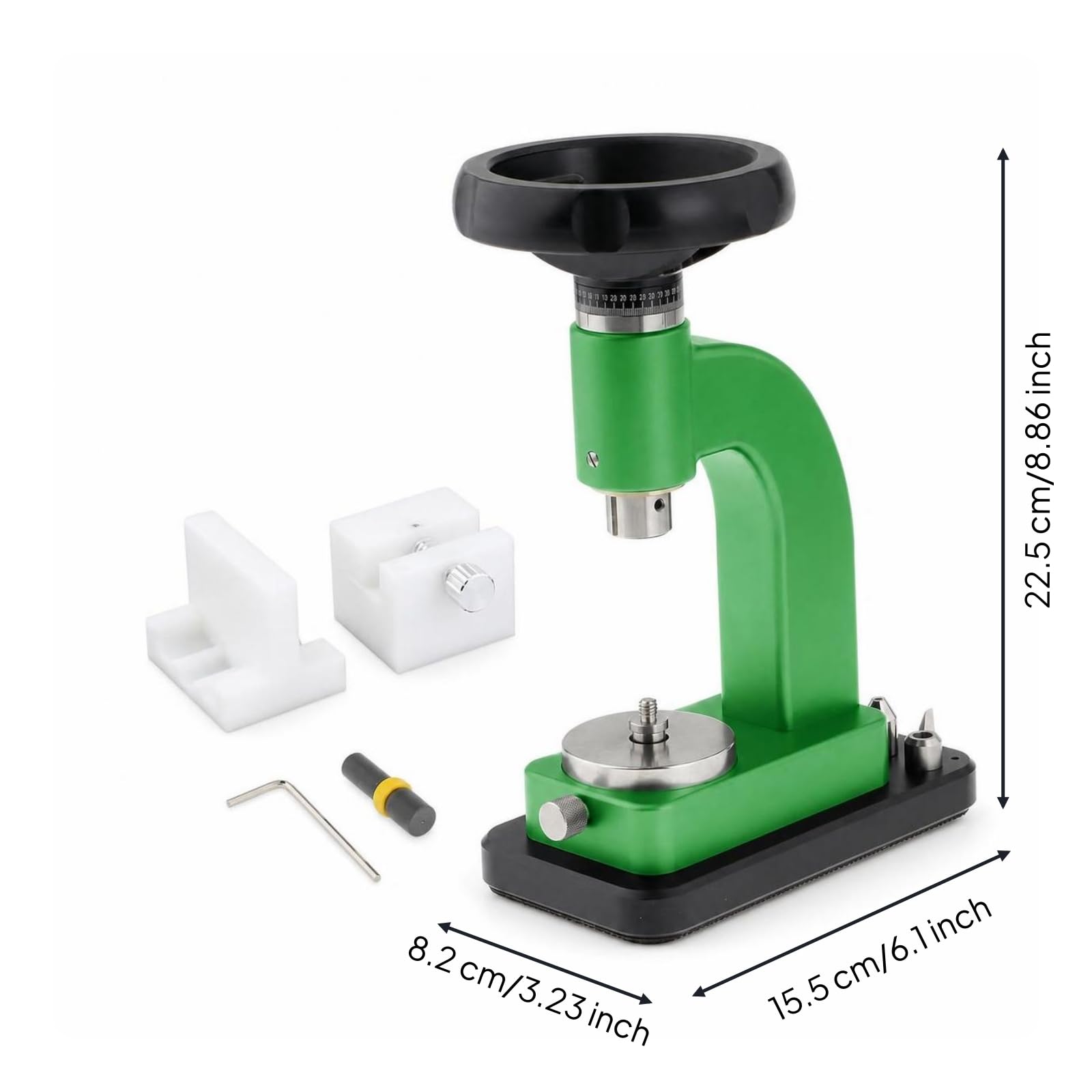 Pressa Riparazione Orologi Piano Metallico Regolabile Attrezzo Orologeria Strumento Tecnico, Verde