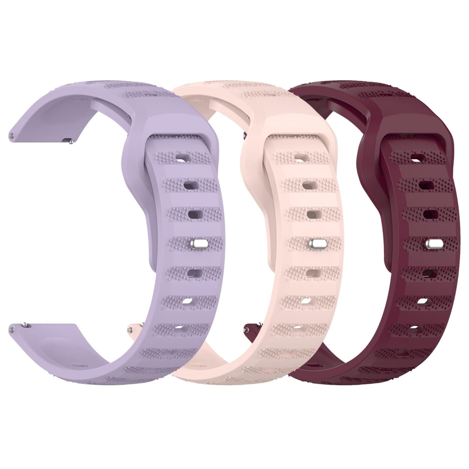 ZUC Cinturini per orologio robusti da 3 pezzi 20mm 22mm, cinturino per orologio a sgancio rapido con fibbia quadrata in metallo ridisegnata, cinturini sportivi di ricambio in morbido silicone traspira