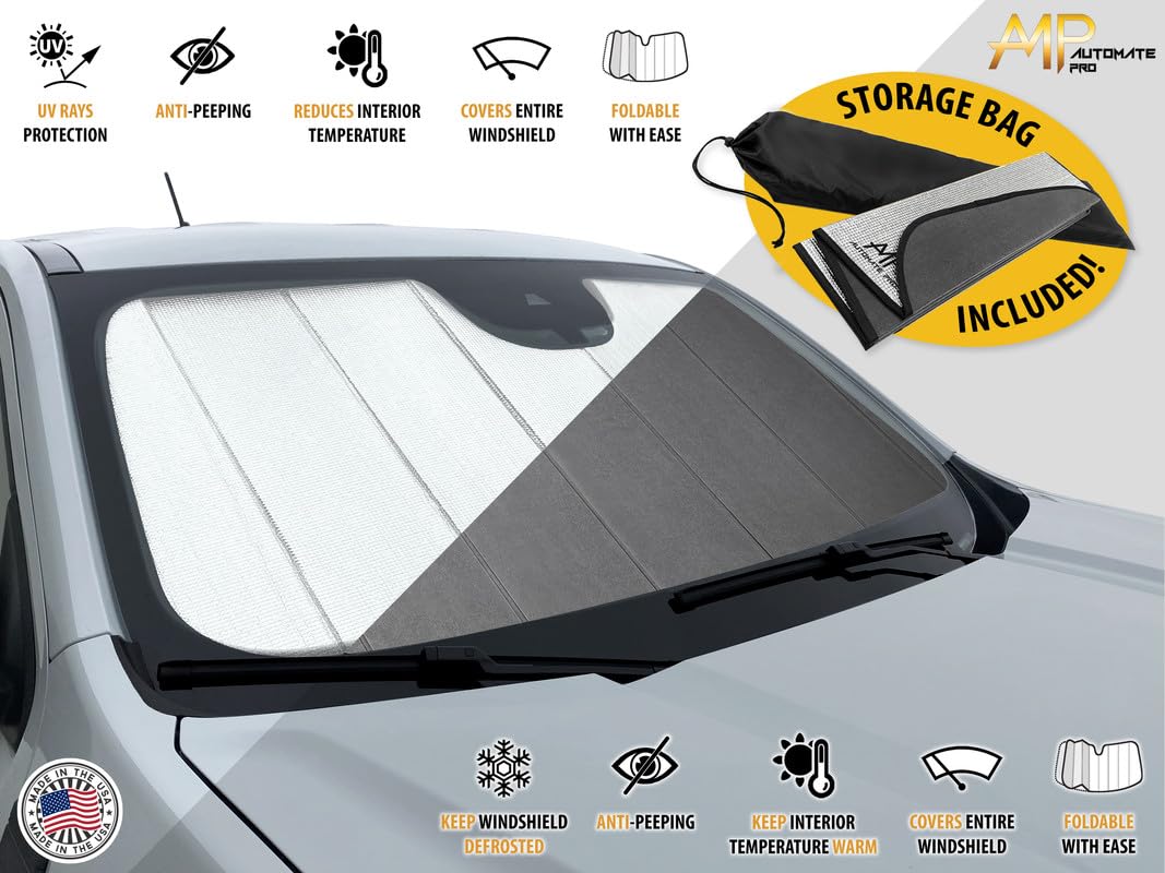 Amazon.com: AutoMate Pro Custom Fit Windshield Foldable Sunshade