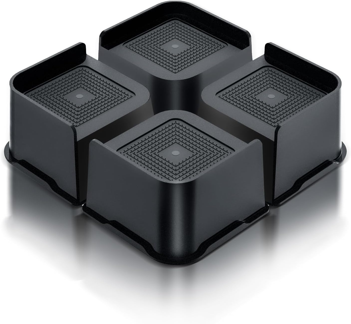 Bed Risers 3 inch, Heavy Duty Adjustable Furniture Riser, Raise Blocks for Couch Sofa Table Chair Leg Frame Dorm (Set of 4 Pack) Black 4 Pack 3 inch