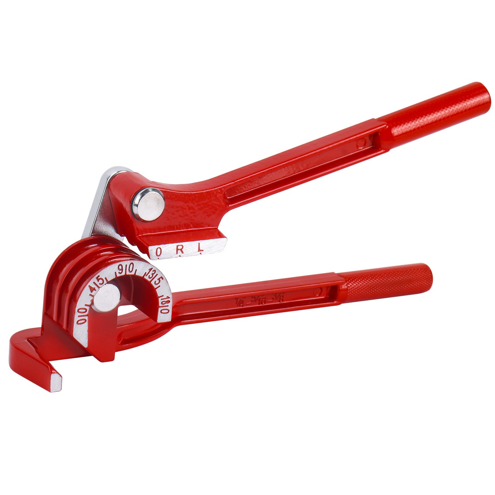 51006 Tube Bender，3-in-1 Pipe Bender Tool,180 Degree Copper Pipe Bender For 1/4", 5/16", 3/8"Copper, Aluminum And Thin Steel Pipes(Red)