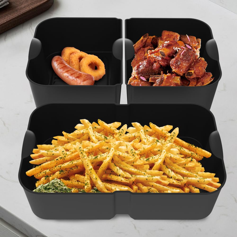 3 pezzi accessori per friggitrice ad aria calda, compatibili con Ninja Foodi AF500 da 10,4 l, stampo in silicone riutilizzabile, friggitrice ad aria calda, stampo in silicone per ninja AF500EU
