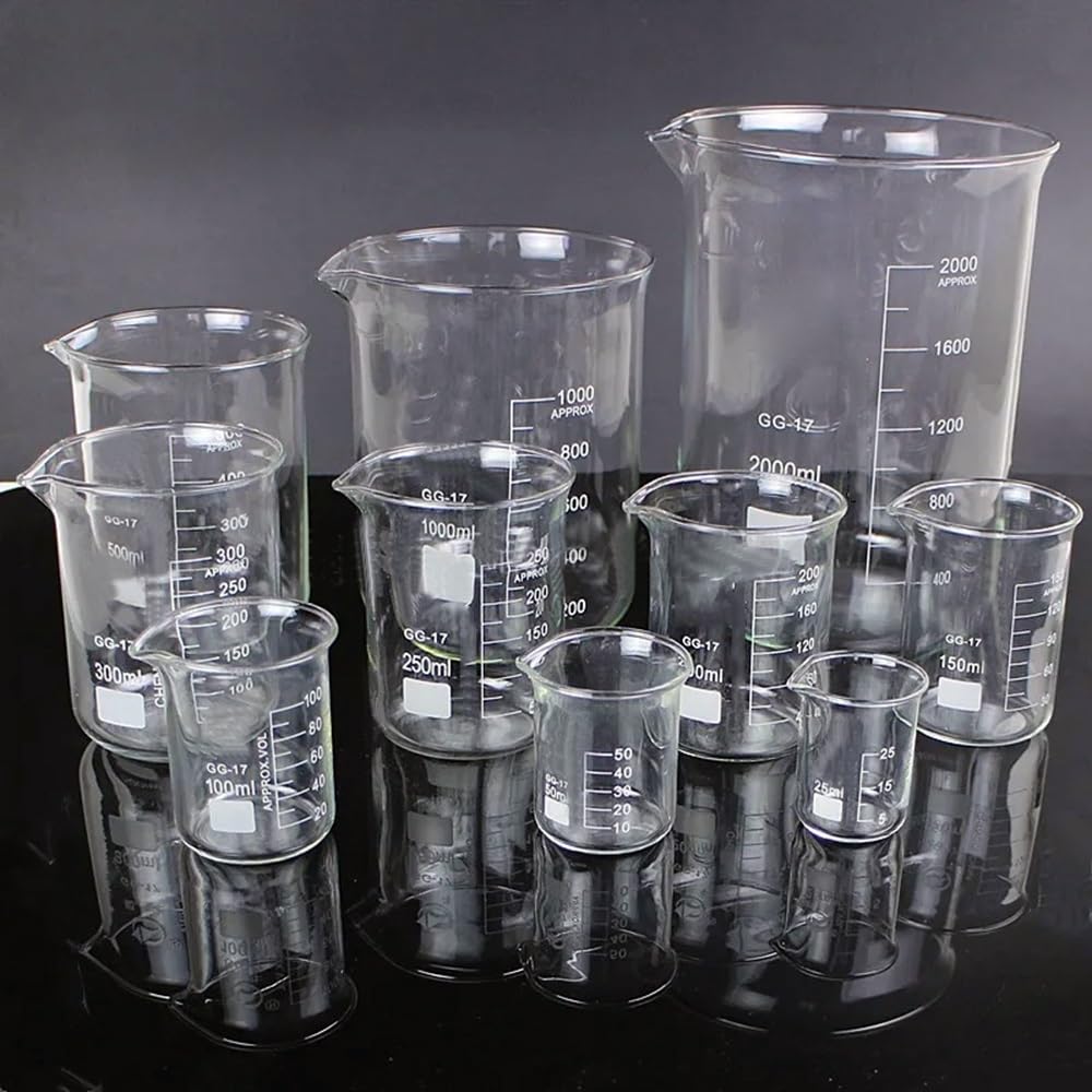 Zlewka laboratoryjna ze szkła borokrzemowego, 1pcs Lab Borosilicate Glass Beaker Multiple Sizes(3000ml)