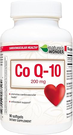 Nature's Wonder COQ10 200mg Nutritional Supplement, 90 Count