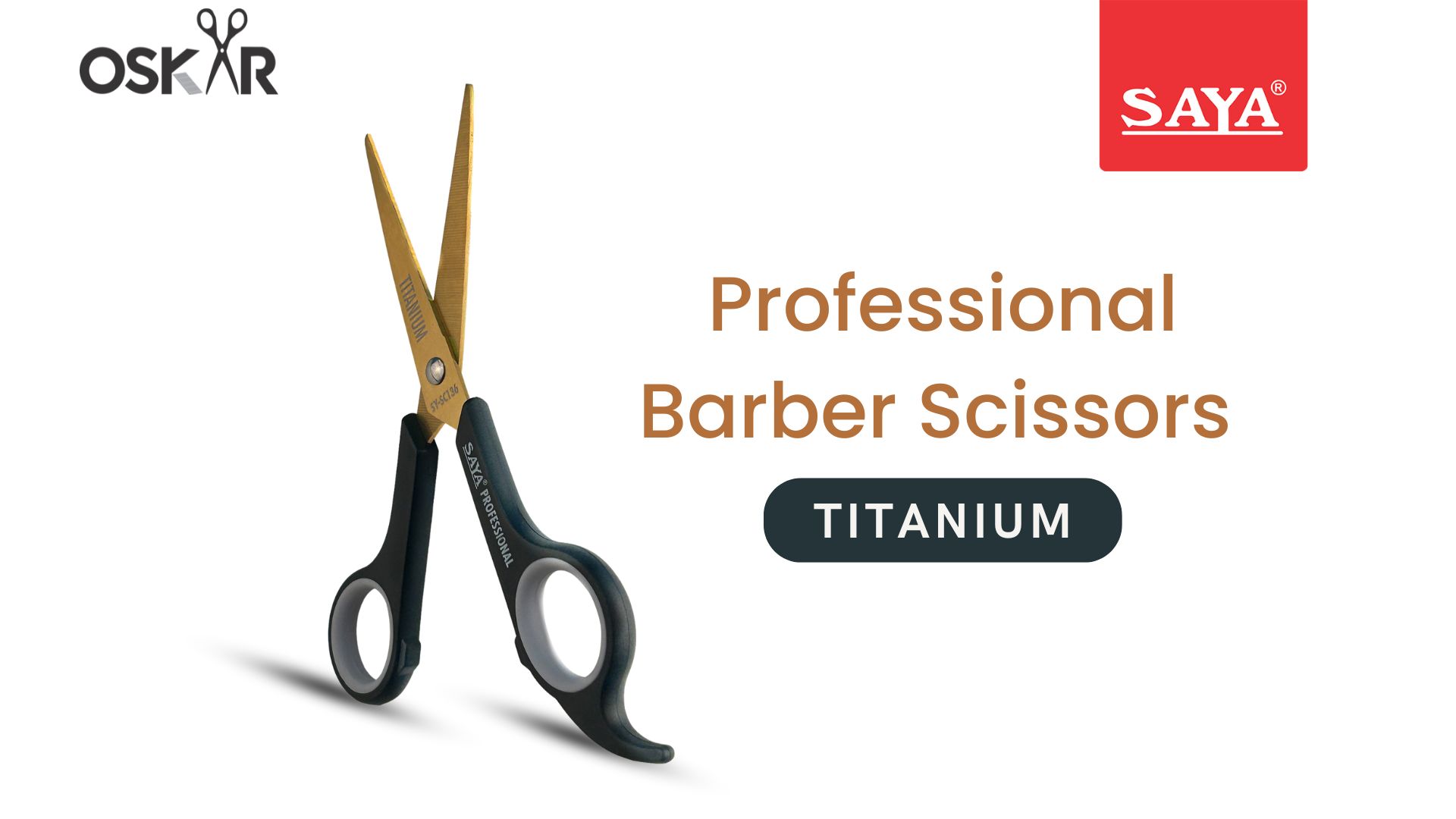 saya Saya Professional Barber Scissors - Titanium-Coated Blades, Soft