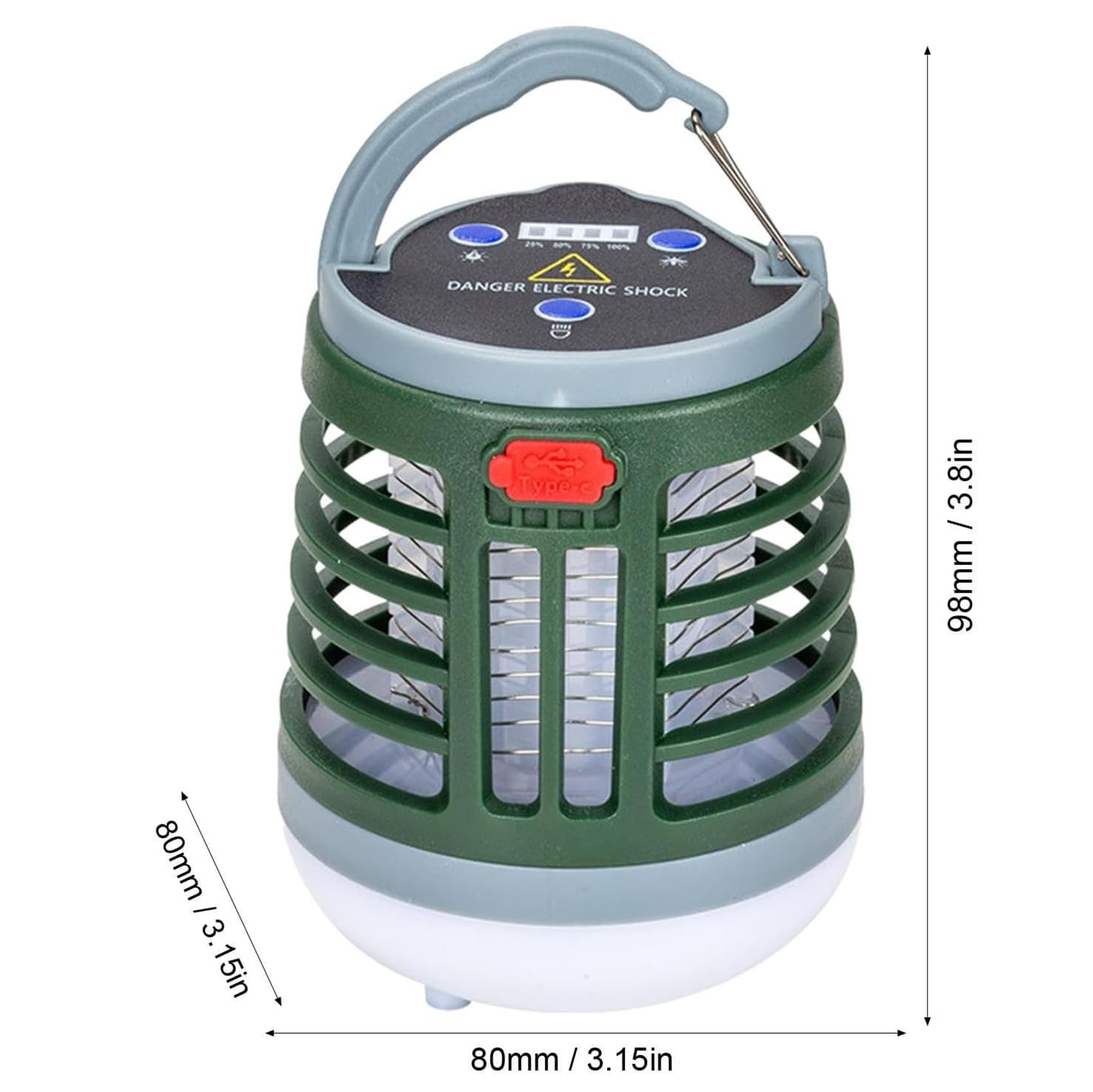 Lámpara eléctrica antimosquitos, Exterminador de Insectos para Acampar, exterminador de Moscas para Interiores y Exteriores con lámpara UV Recargable por USB, Mata Moscas,E-Electric