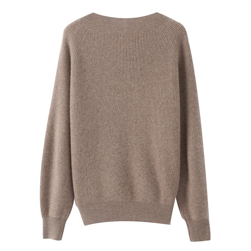 Women's Cashmere and Merino Wool Blend V Neck Sweater Lightweight Knit Sweater2