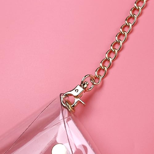 Vista 2 de BESTOYARD Bolso bandolera con correa de cadena para mujer, Transparente, Pvc