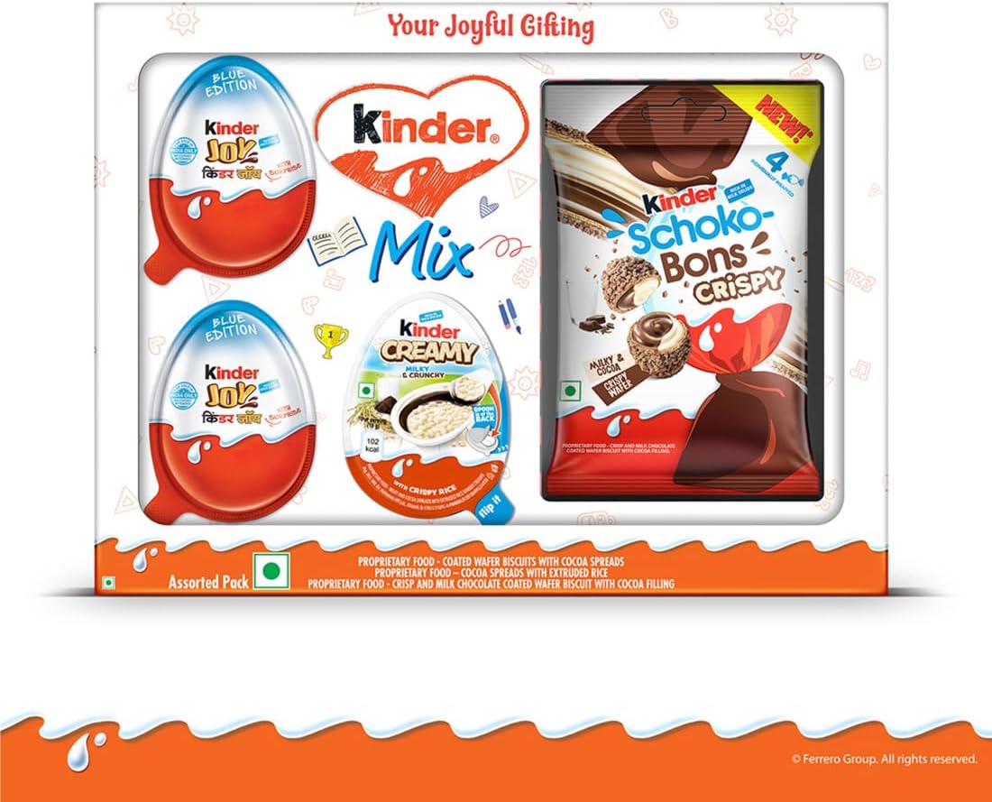 Kinder Joy Mix Assortment Box Blue,Milky & Cruncy,200 Gram