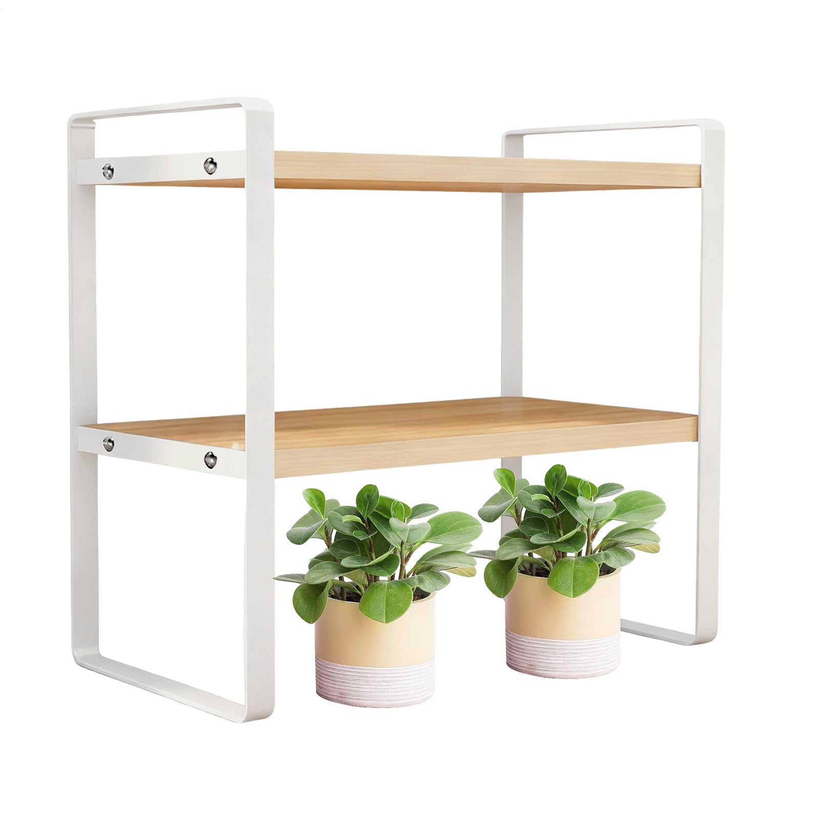 Étagère de bureau bois métal et rehausseur d'écran gain de place pour plan de travail chambre