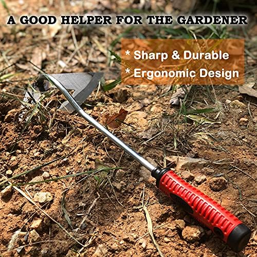 SHANFEEK Hoe Gardening Tools Hollow Hoe for Weeding 38CM Weed Removal Tool for Yard With Rubber Non-Slip Handle