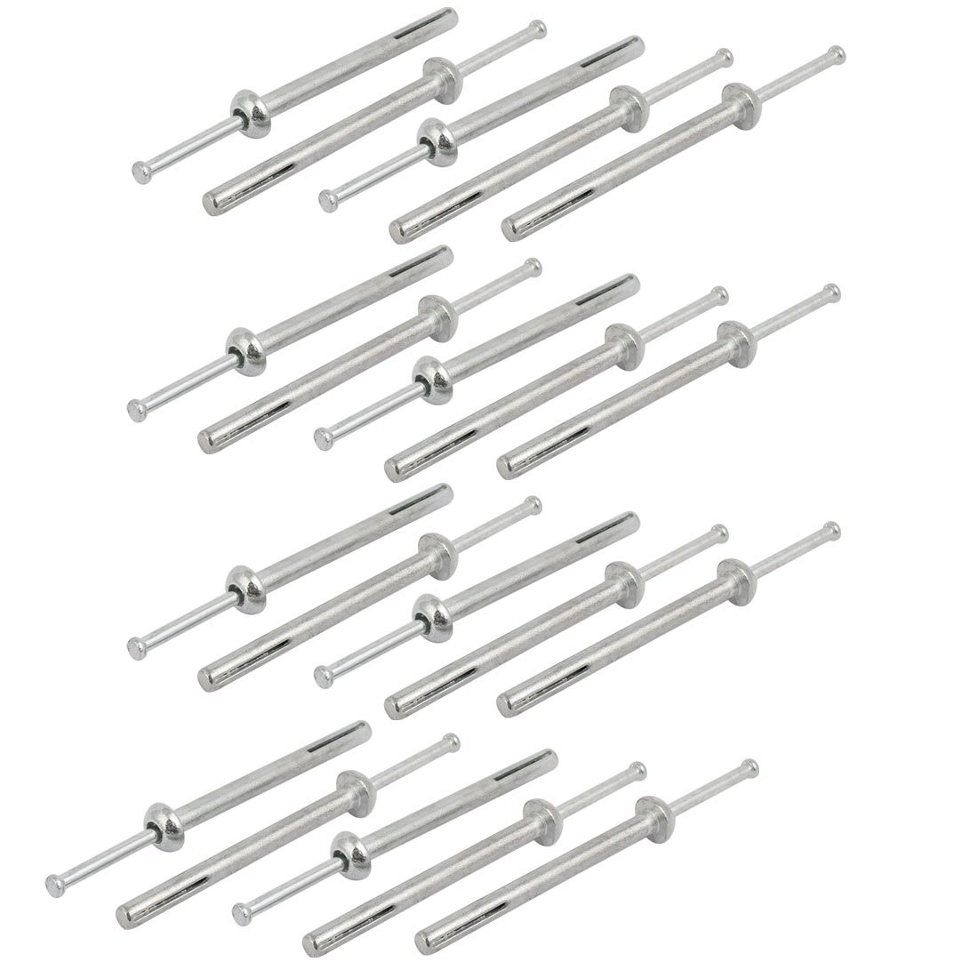 Aexit 1/4'' Dia Fastener 3'' Depth Zinc Alloy Hammer Drive Anchor Expansion Bolt 20pcs Model:49as479qo487