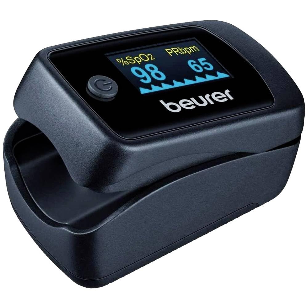 Beurer PO45 Pulse Oximeter, Measures Heart Rate, Arterial Oxygen Saturation and Perfusion Index, Suitable for Medical Conditions & High-Altitude Sports