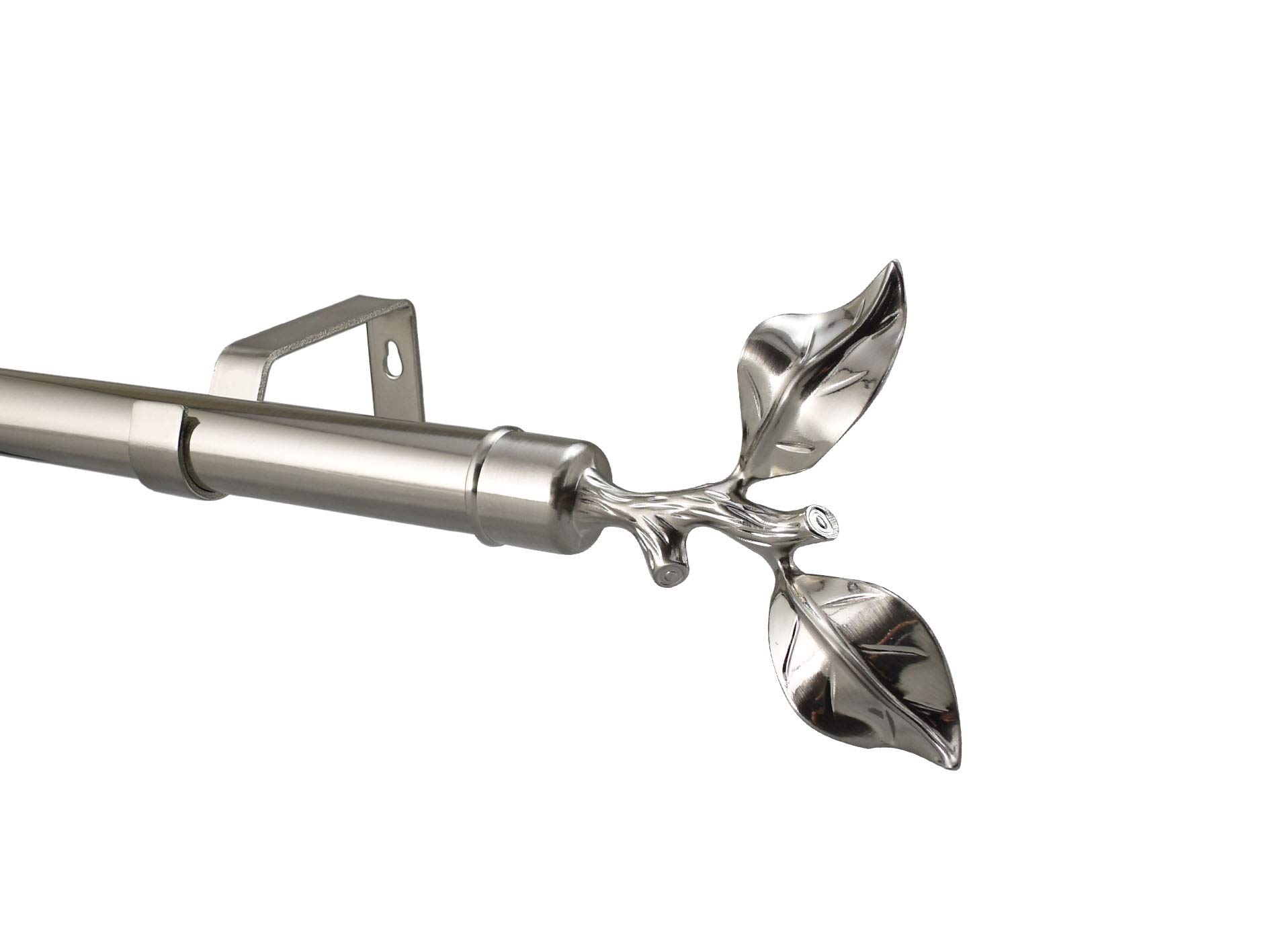Yho Brushed Chrome 28Mm Diameter Extendable Eyelet Metal Curtain Pole Metal Finials (2M - 3M Extendable, Tallin Finial)